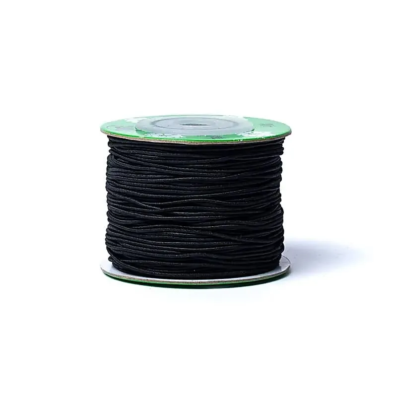 Elastiskt snöre 0,8 mm svart, 35 meter