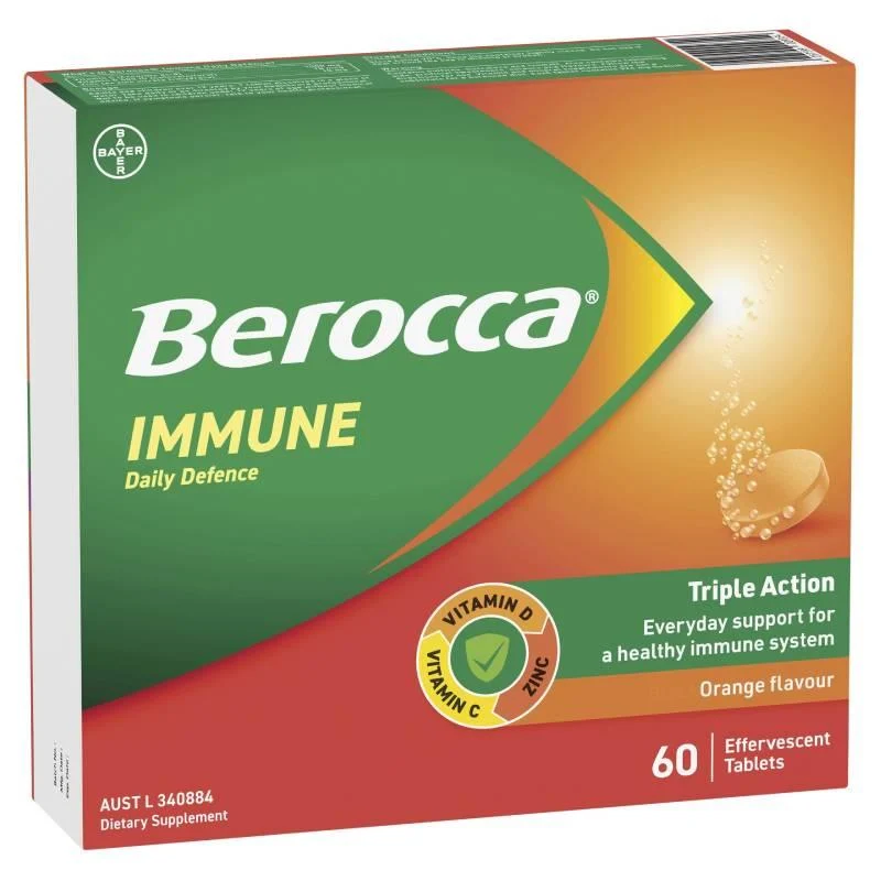 Berocca Immune Daily Defence Orange Effervescent Tabs 60s