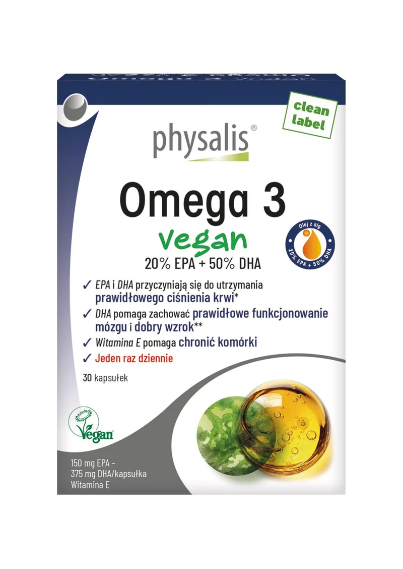 OMEGA-3 VEGAN 30 KAPSELN - PHYSALIS
