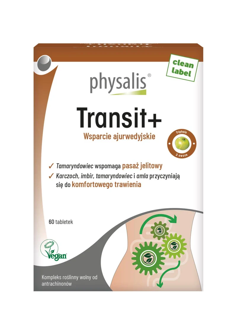 Tabletten zur Unterstützung der Darmtätigkeit (TRANSIT+) 60 Stück. - PHYSALIS