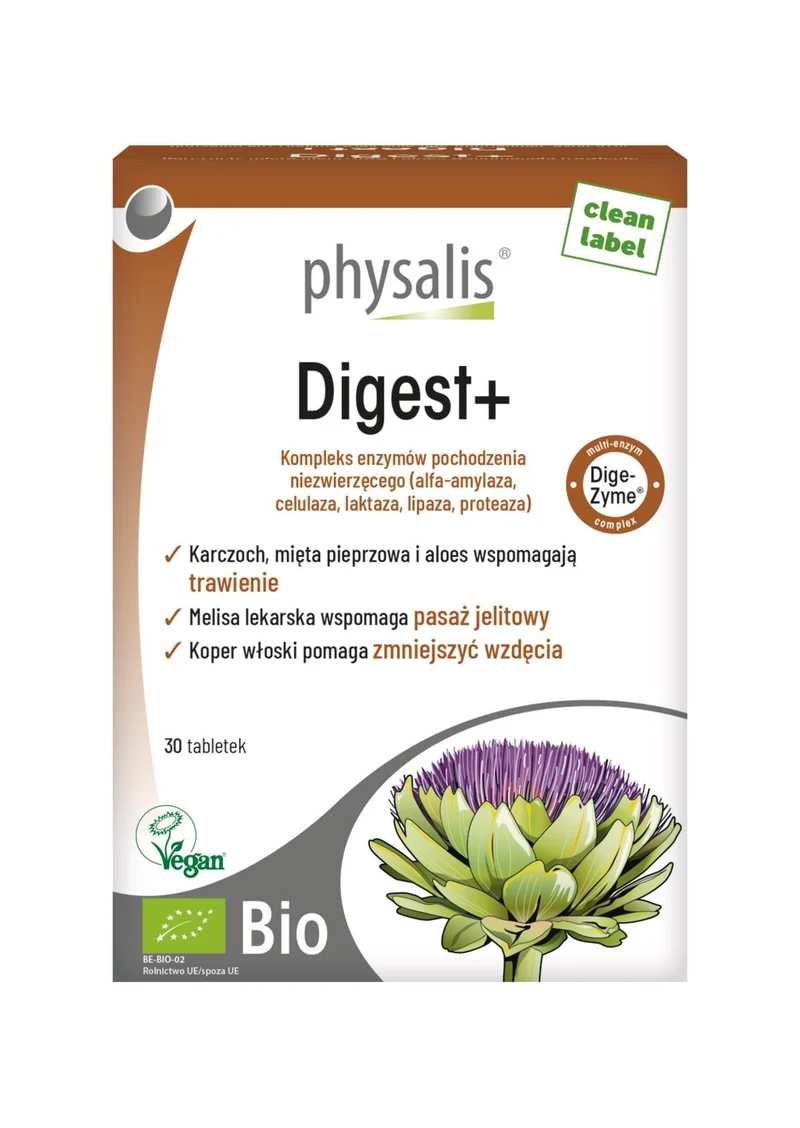 Tabletten zur Unterstützung der Verdauung (DIGEST+) BIO 30 Stk. - PHYSALIS
