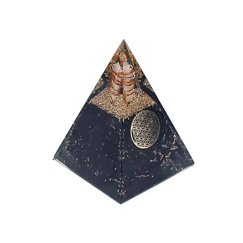 Orgonitpyramid Turmalin Livets blomma - 5x5x8cm