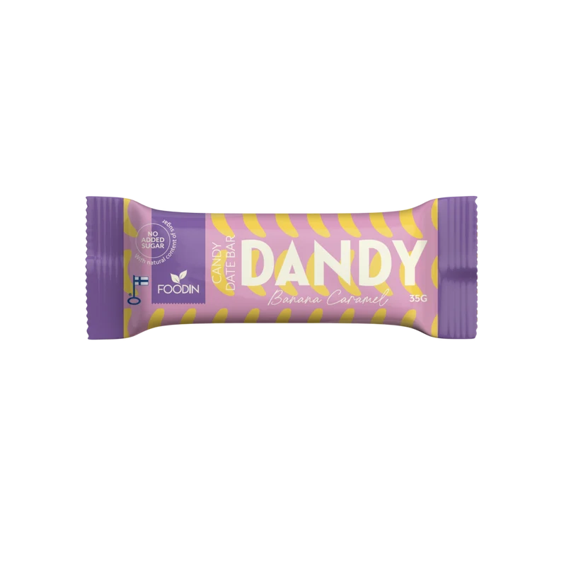 Foodin - Dandy Candy Dadelbark Banan Karamell 35g