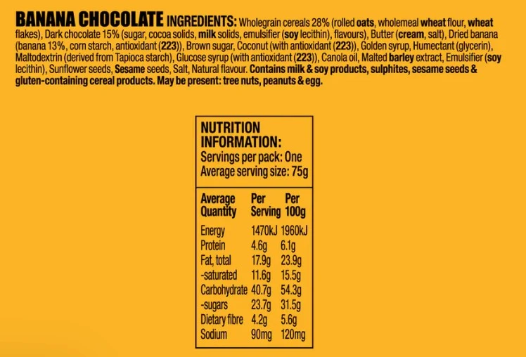 BUMPER Bar Banana Chocolate 75g