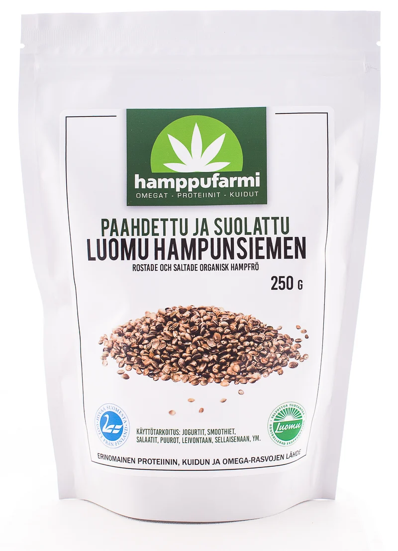 Hampafrön, rostade och saltade, 250 g