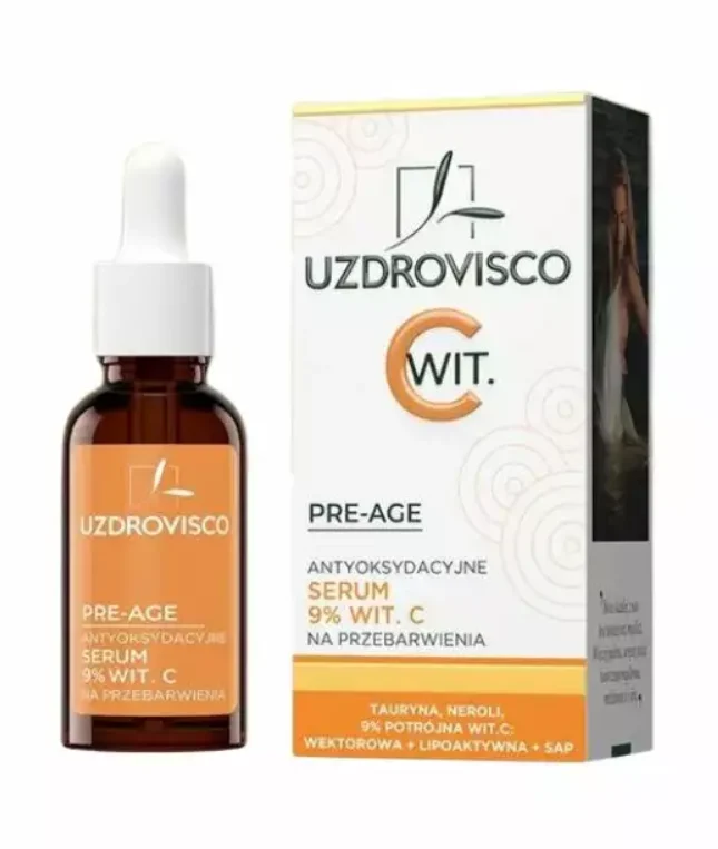 Antioxidatives Vitamin C Gesichtsserum gegen Hyperpigmentierung 30 ml - UZDROVISCO (PRE-AGE)