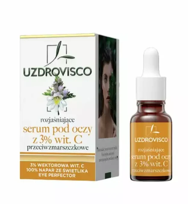 AUGEN-SERUM MIT VITAMIN C FÜR AUFHELLENDE AUGEN 15 ml - UZDROVISCO (HOLLYWOOD)