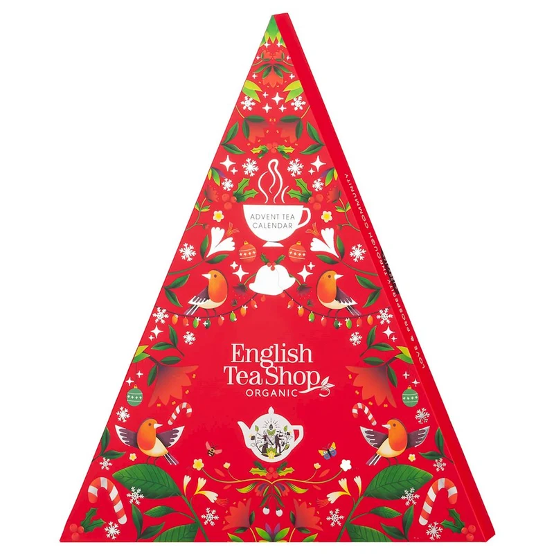 ADVENT CHALLENGE (TEE & KRÄUTER) BIO PIRAMIDE (RED TRANGULAR - 13 Geschmacksrichtungen) (25 x 2 g) 50 g - ENGLISH TEA SHOP ORGANIC (SAISONALPRODUKT)