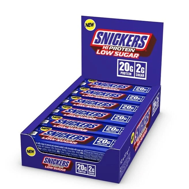 12 x Snickers High Protein Bar Low Sugar 57 g Mjölkchoklad