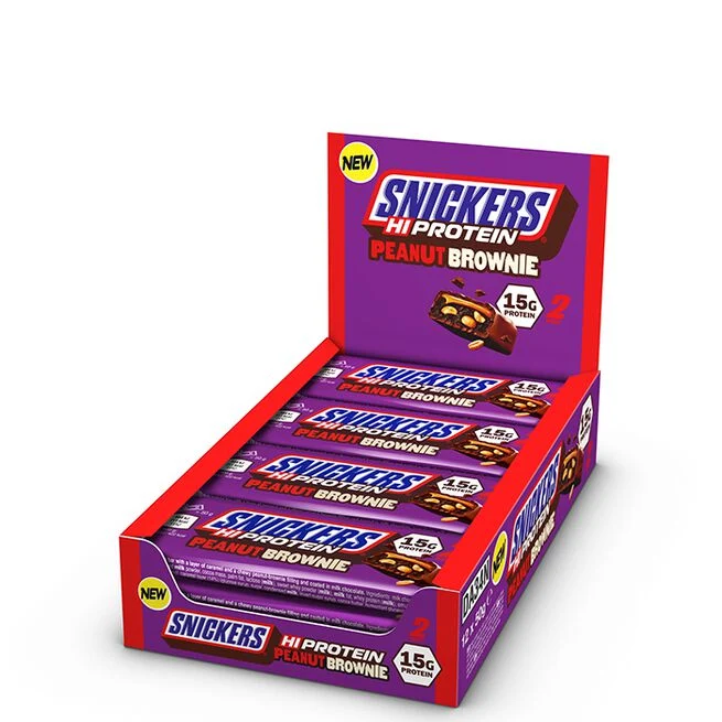 12 x Snickers High Protein Bar 50 g Peanut Brownie