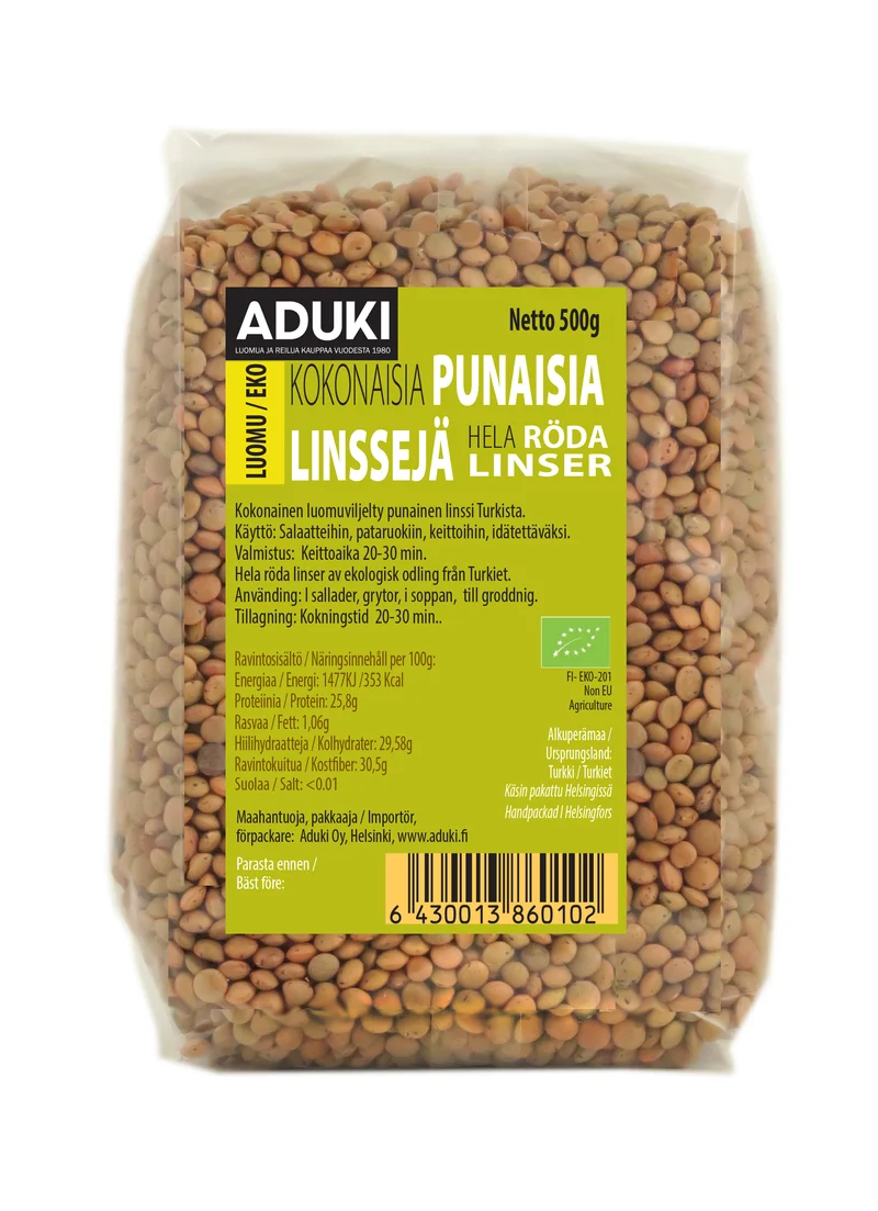 Hela röda linser, 500 g