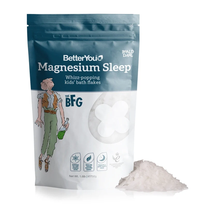 Magnesium Sleep Kids' Bath Flakes - Magnesium-Badeflocken für Kinder für einen guten Schlaf (750 g) BetterYou