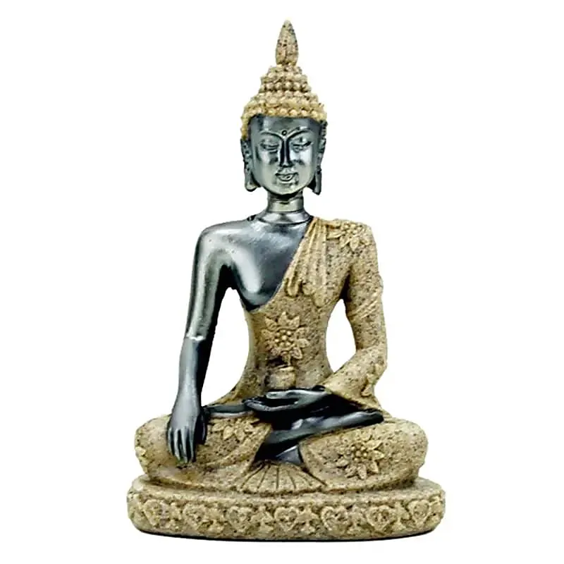Buddha i silverfärg, 10 cm