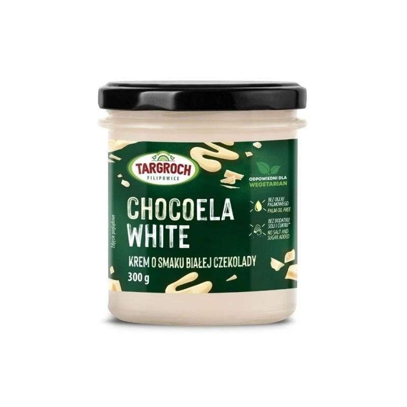 CHOCOELA WHITE - Creme mit weißem Schokoladengeschmack - Glas 300 g Targroch