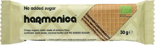 Waffel mit Milch und Kakaosahne LOW SUGAR BIO 30 g - HARMONICA