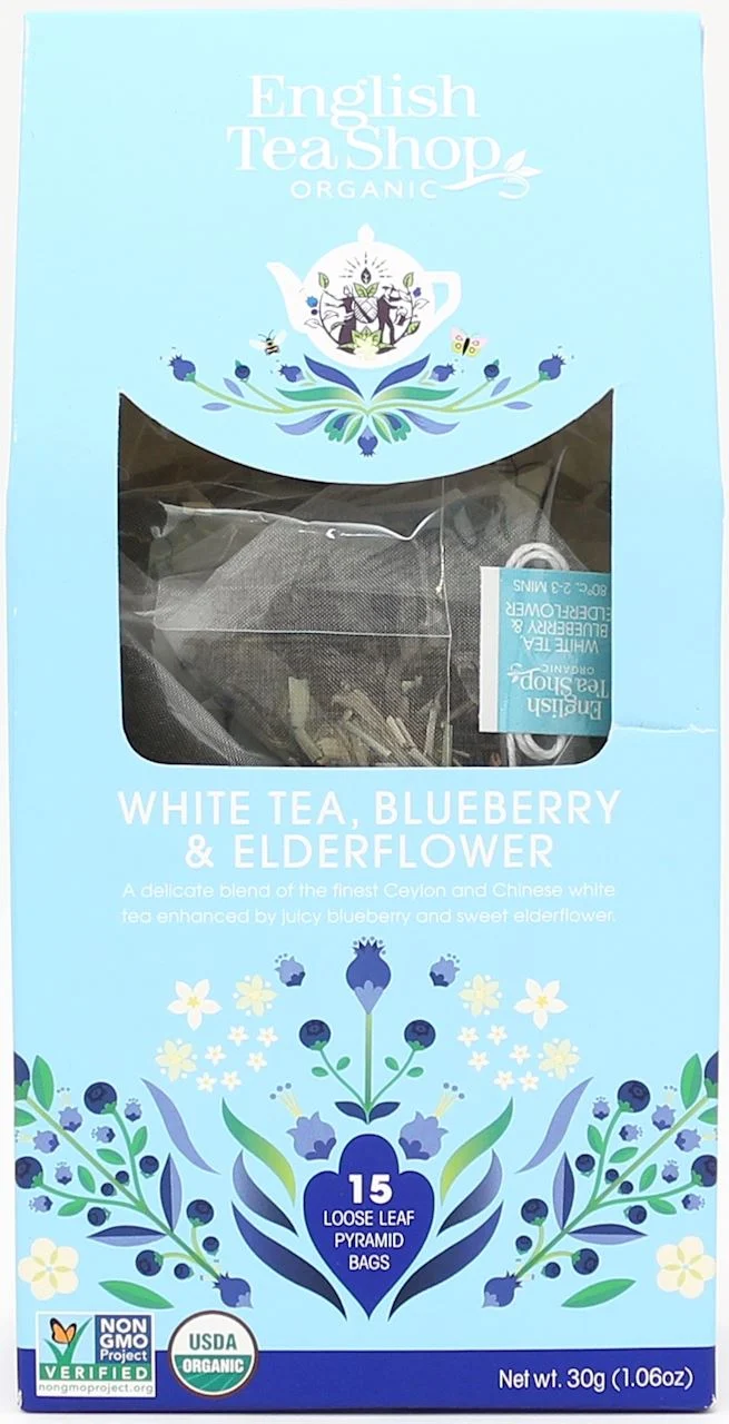 WEISSER TEE MIT WILDBEEREN UND SCHWARZBEEREN BIO-PIRAMIDEN (15 x 2 g) 30 g - ENGLISH TEA SHOP