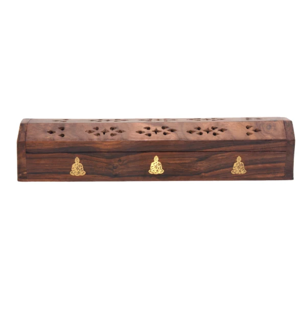 HOLZKÄSTCHEN FÜR RÄUCHERSTÄBCHEN MIT BUDDHA-MOTIV - SATTVA