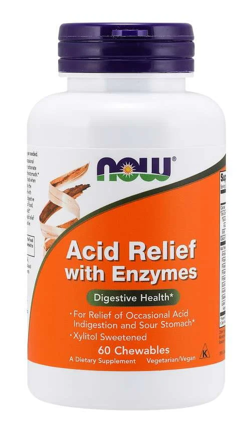 Säurelinderung mit Enzymen 60 Tabletten NOW FOODS