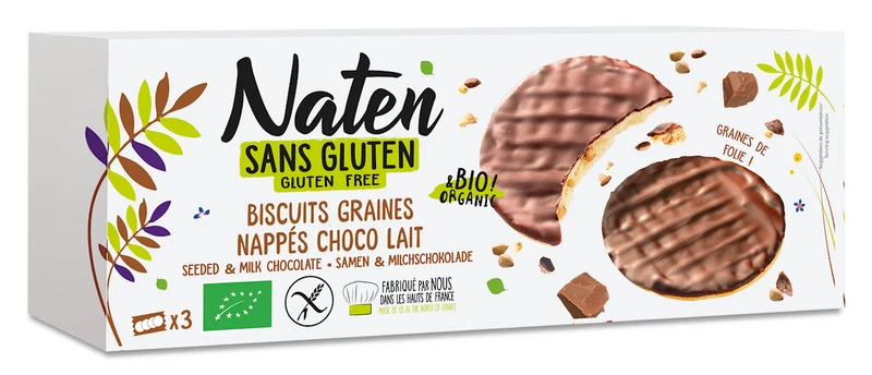 SEEDS COATED WITH MILK CHOCOLATE BIO 150 g - NATEN