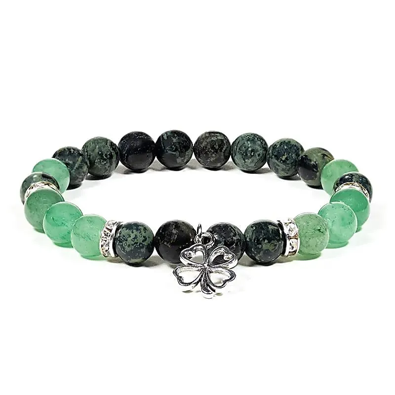 Armband 8mm Kambaba jaspis & Aventurin