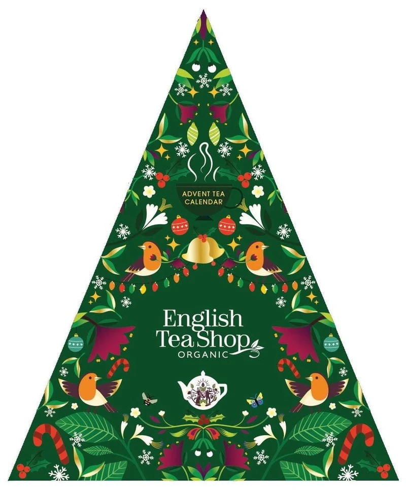 Adventskalender Dreieck grün 25 Pyramiden BIO 50g ENGLISH TEA SHOP
