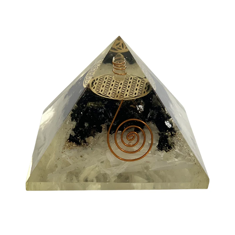 Orgonitpyramid Turmalin & Selenit