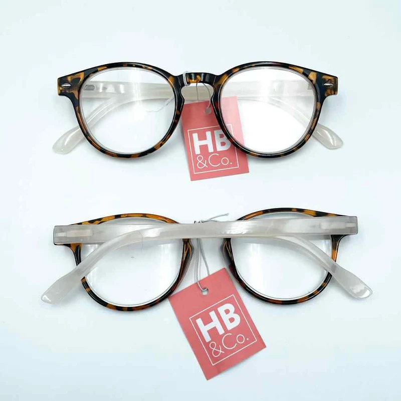 HB&Co Round Reading Glasses +1 Tortoiseshell and Clear