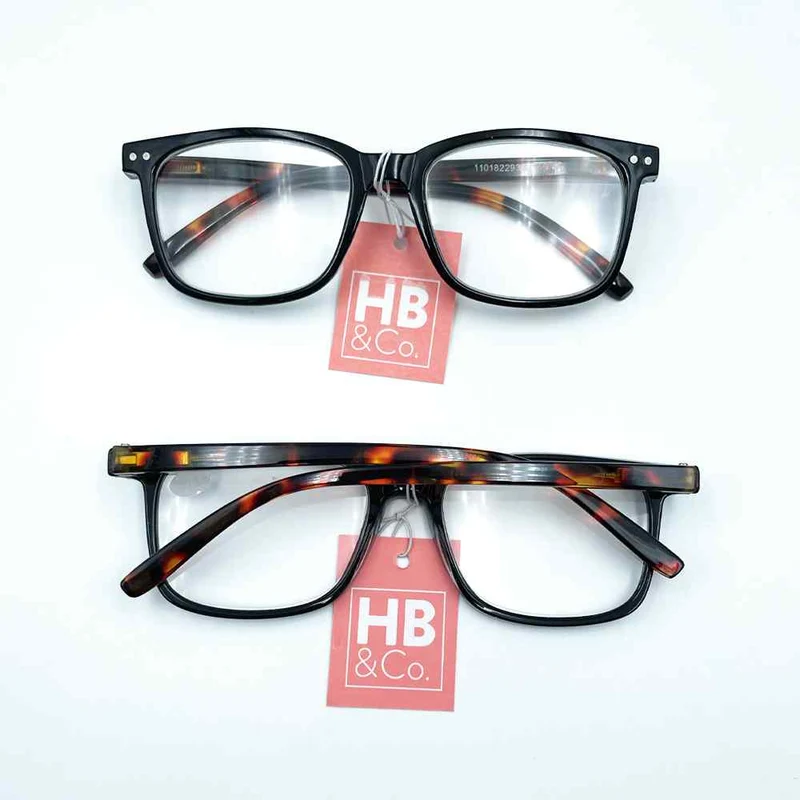 HB&Co Reading Glasses +3 Black Tortoiseshell