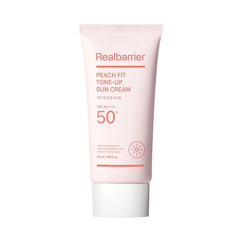 KOREAŃ MOISTURISING & BRIGHTENING PEACH FIT TONE-UP SPF 50 ml - REAL BARRIER Sonnenschutzcreme
