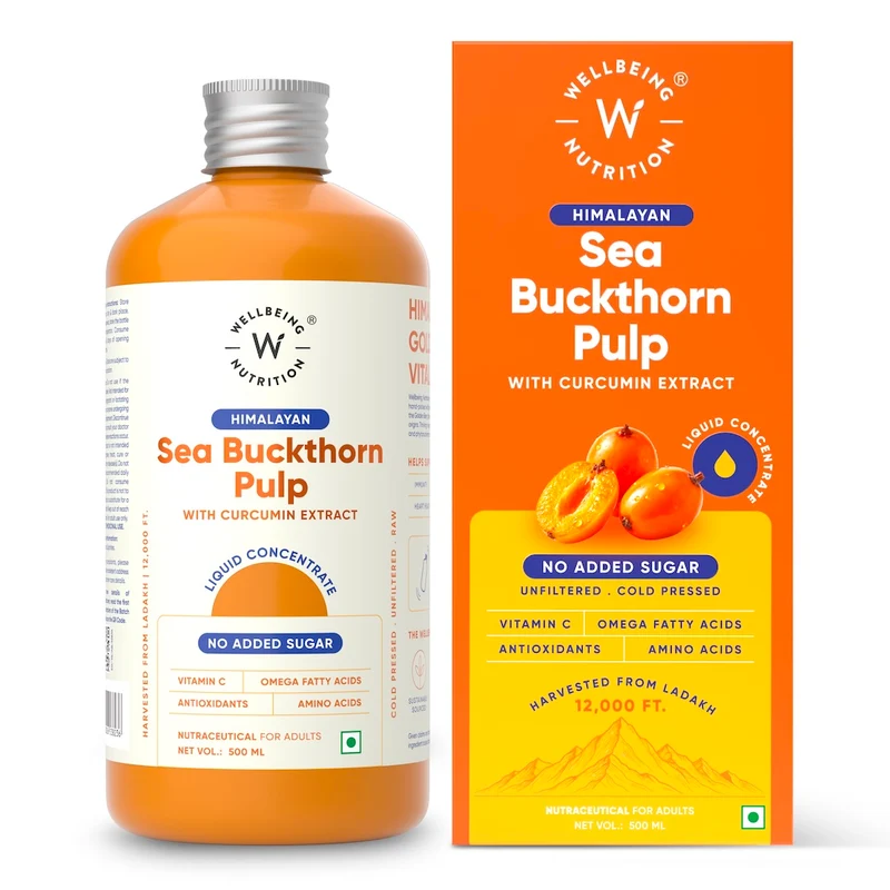 Himalayan Sea Buckthorn Juice (Pulp) with Curcumin Extract | 500ml