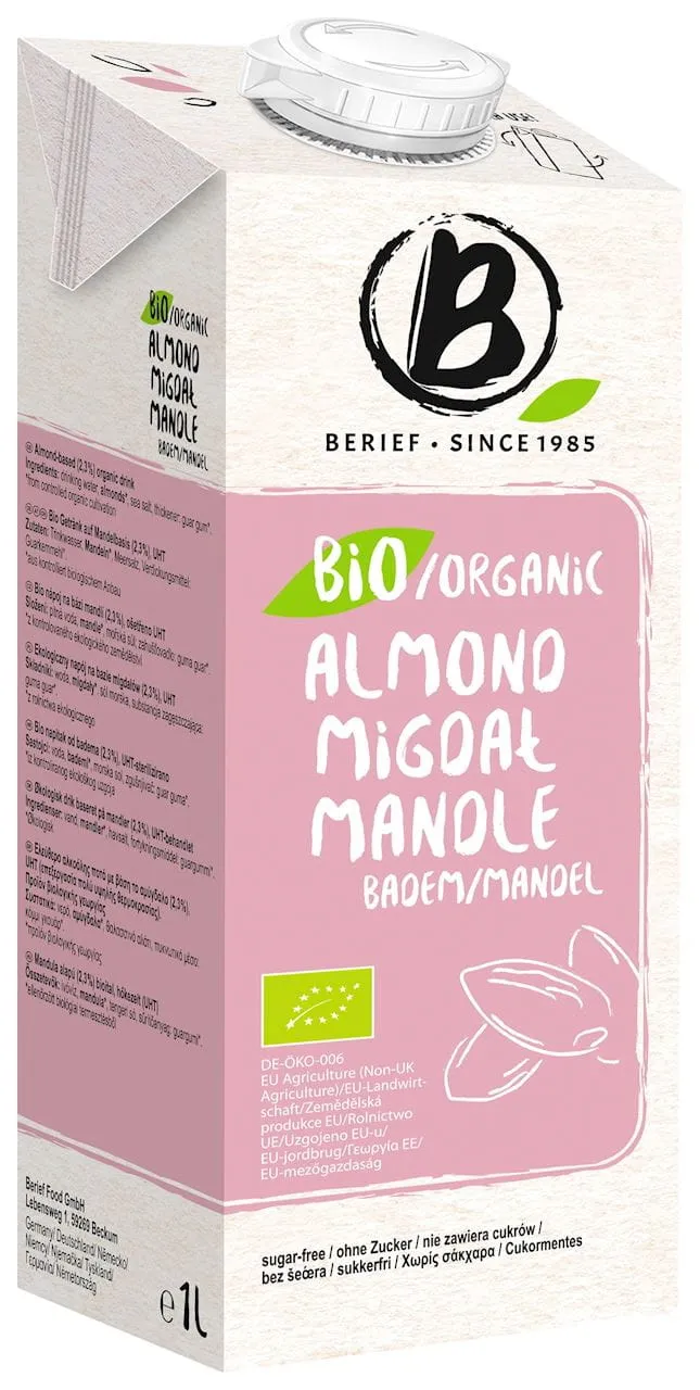 ZUCKERFREIES MANDELGETRÄNK GLUTENFREI BIO 1 L - BERIEF DATUM: 11.2025