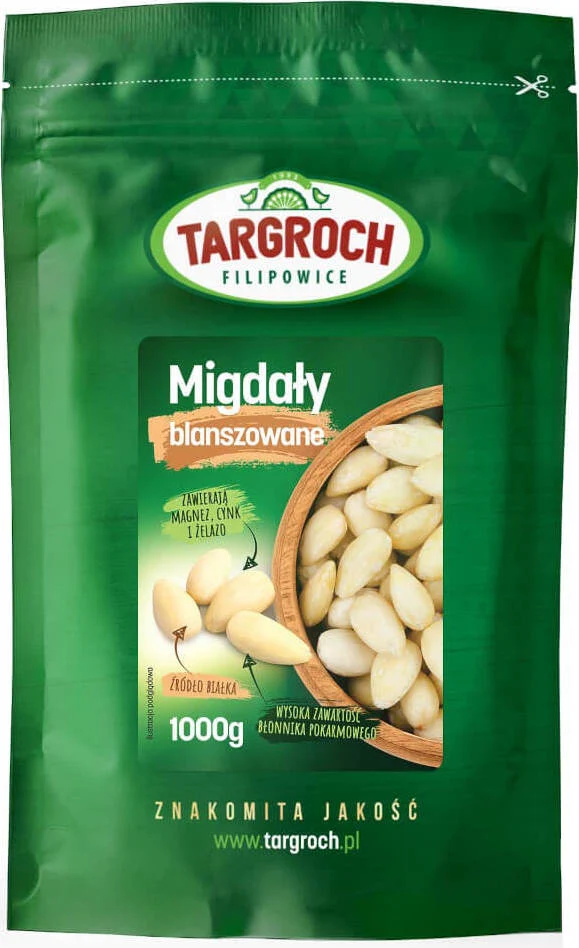 Blanchierte Mandeln 1000g Targroch DATE: 01.2026
