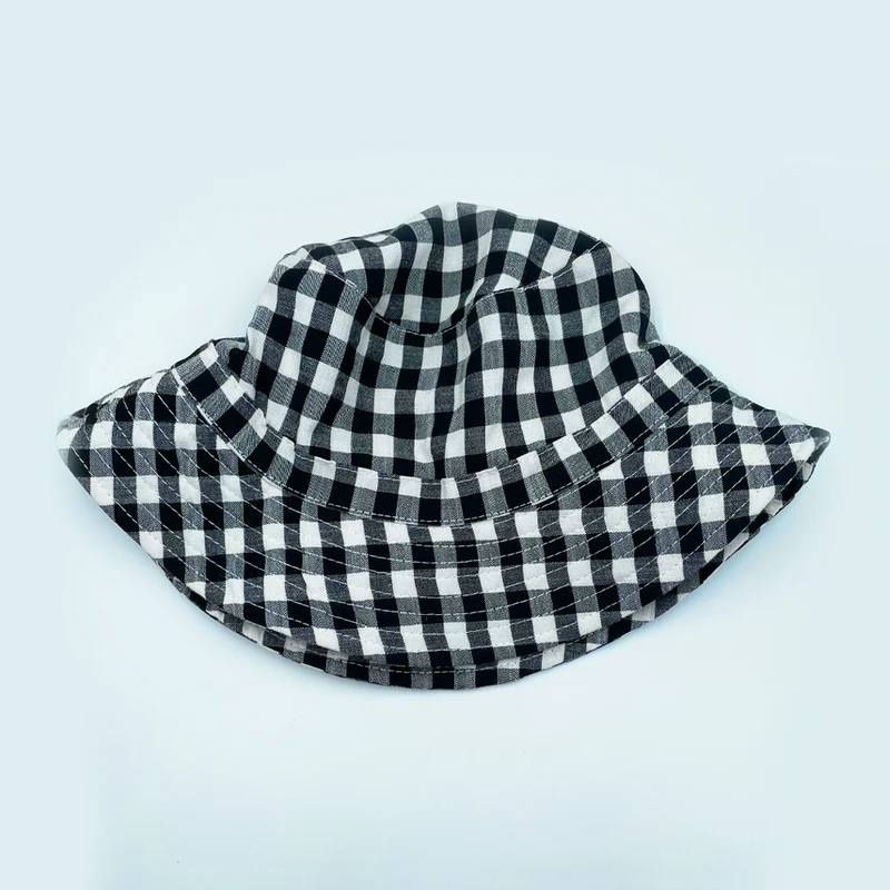 Gingham Bucket Hat Black & White Small