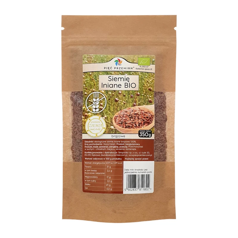 FIVE CHANGES Braune glutenfreie Leinsamen BIO 350g