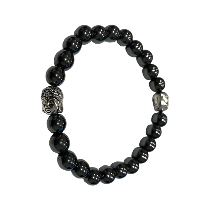 Armband 8mm Hematit - Buddha