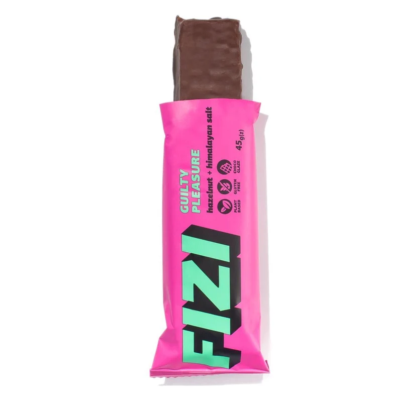 Riegel mit Schokoladenüberzug Haselnuss + Himalayasalz 45 g – FIZI