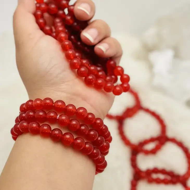Armband 8mm Röd Jade