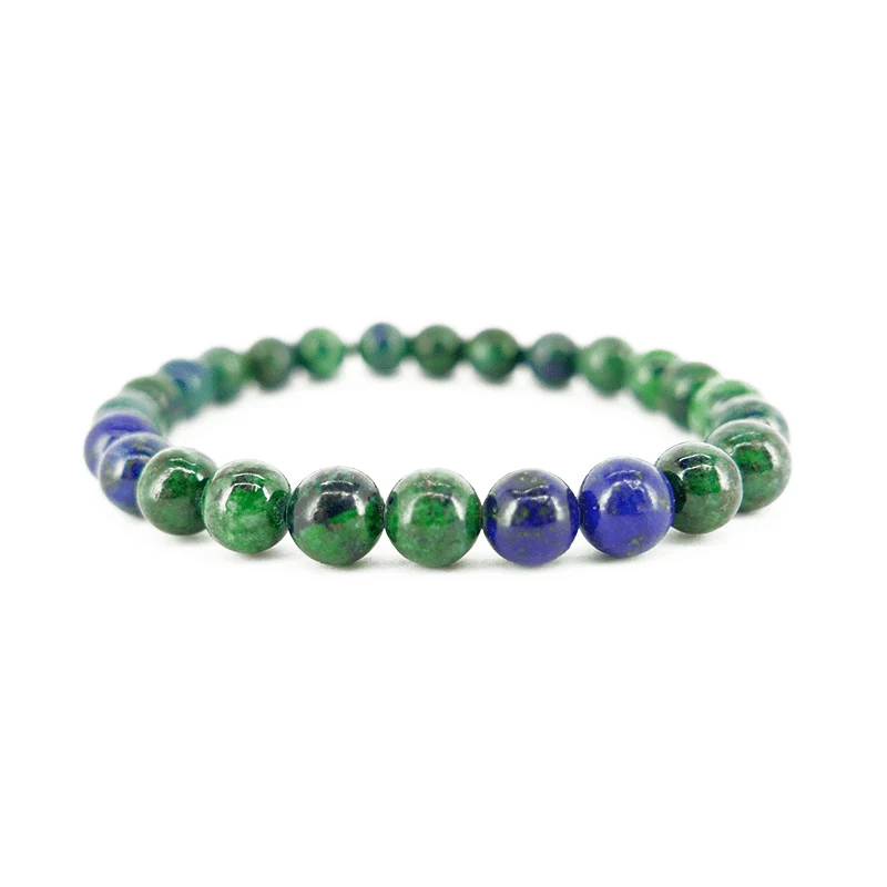 Armband 8mm Azurit med Malakit