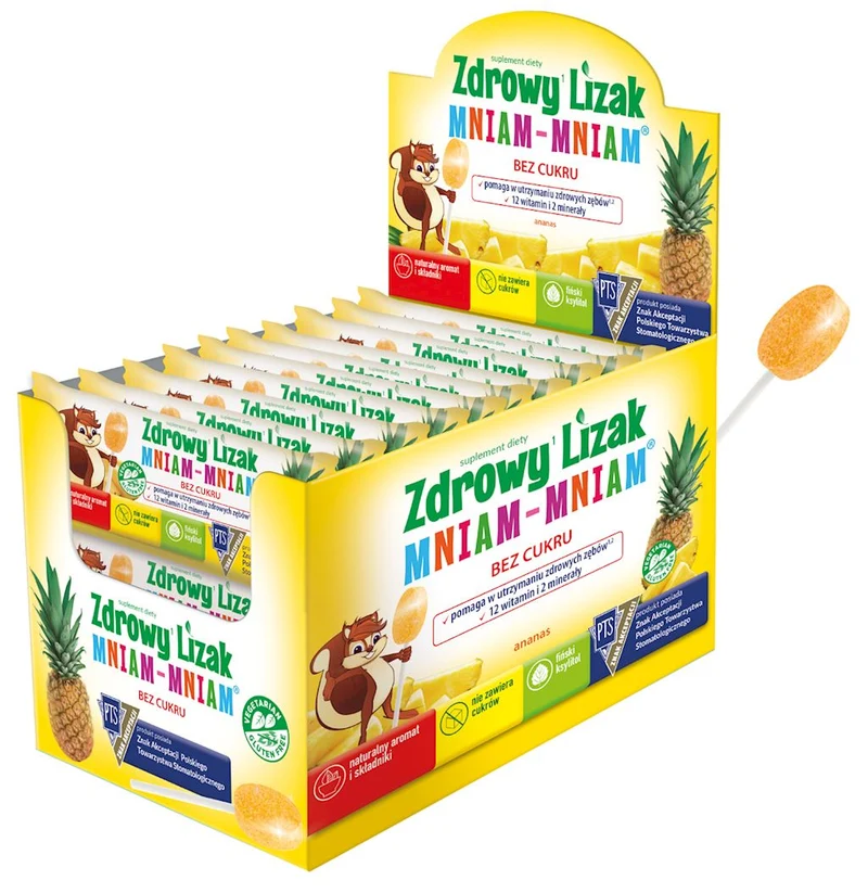 Gesundes ANANAS Yum-Yum ohne Zucker-Display 40 Stück STARPHARMA