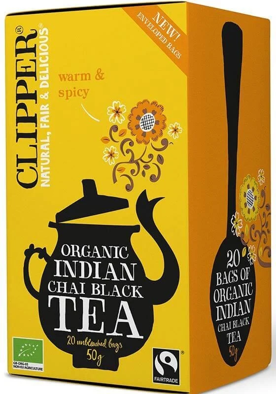 Clipper Indian Chai musta tee (L) 20pss