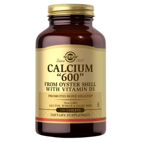 SOLGAR Calcium "600" aus Austernschale mit Vitamin D3 - Calcium aus Austernschale (120 Tabletten).