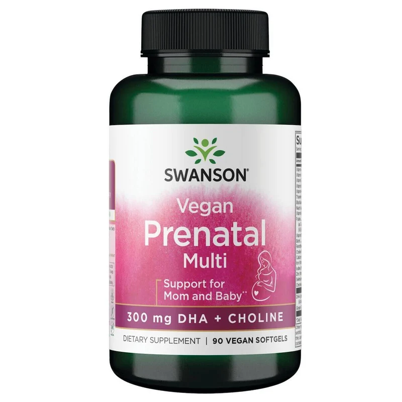 SWANSON Vegan Prenatal Multi mit DHA und Cholin (90 Kapseln).