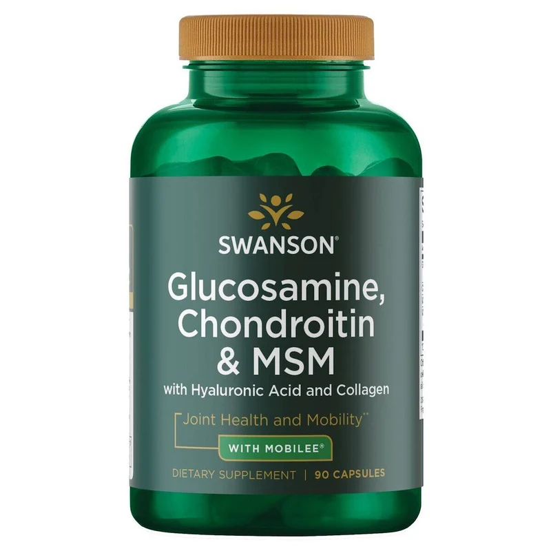 SWANSON Glucosamin, Chondriotin, MSM, Hyaluronsäure, Kollagen (90 Kapseln).