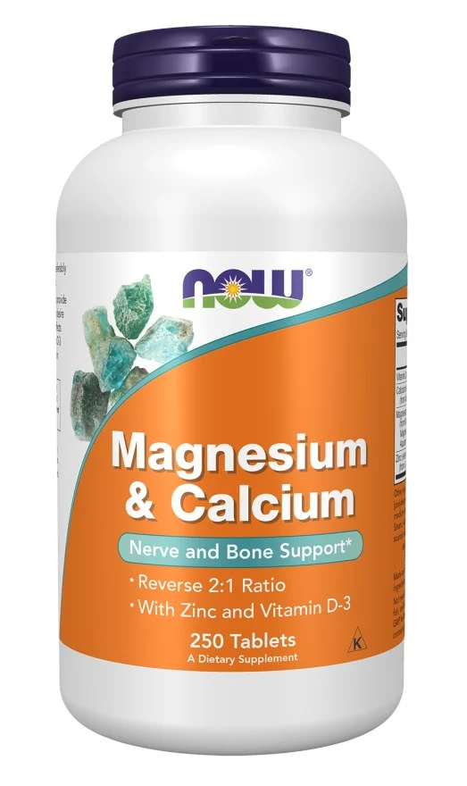 NOW FOODS Magnesium & Calcium - Magnesium 266 mit Calcium, Zink und Vitamin D (250 Tabletten).