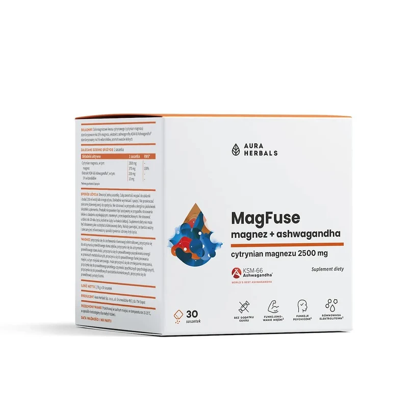 AURA HERBALS MagFuse: Magnesium + Ashwagandha (30 Stk.)