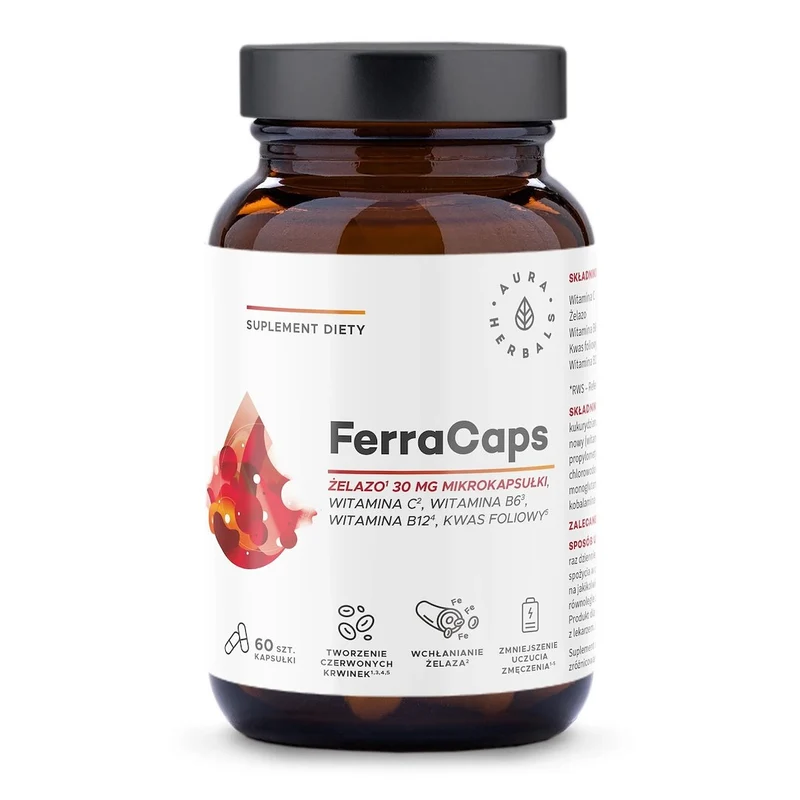 AURA HERBALS FerraCaps Eisen 30 mg (60 Kapseln).