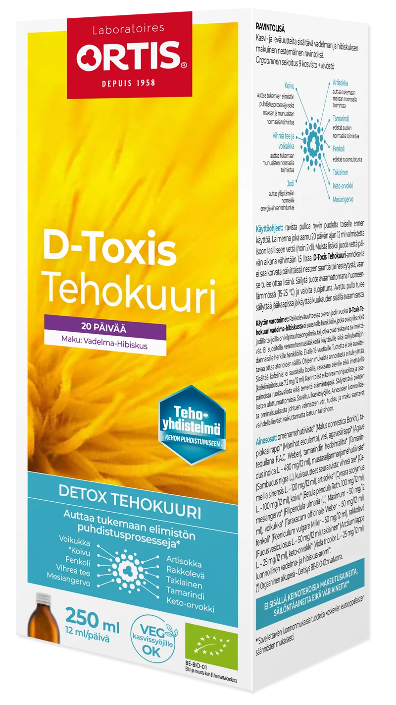 D-toxis 250ml Vadelma-hibiscus
