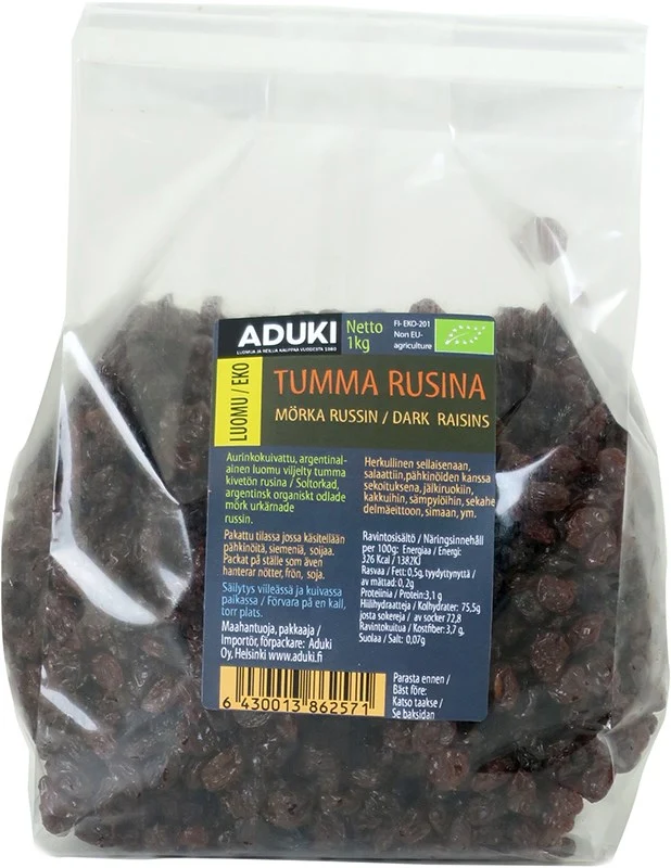 Ekologiska mörka russin 1g