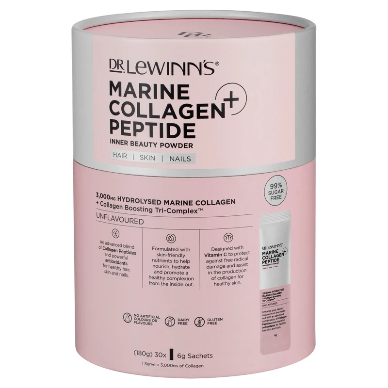 Dr Lewinn's Marine Collagen+ Peptide Inner Beauty Powder 30x6g Sachets