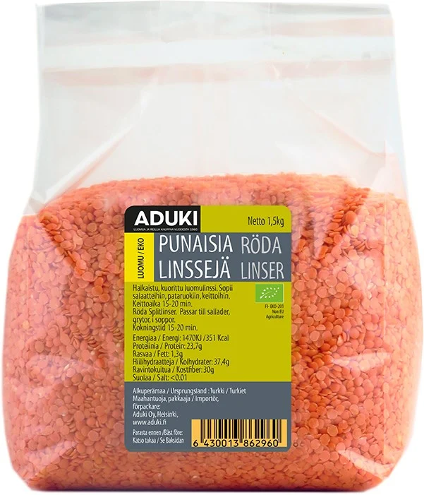 Aduki Röd lins, delad 1,5kg